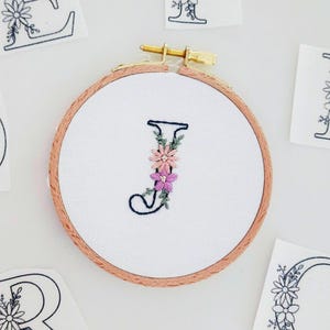 Stick and stitch Alphabet embroidery Peel and stick letter hand embroidery 26 stencil letter wash away custom name Stabilizer