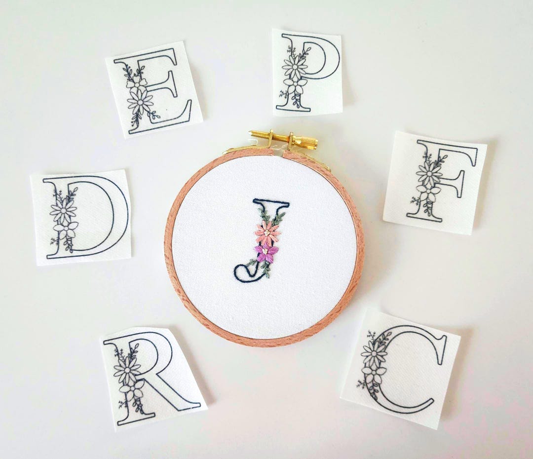 Alphabet Stick and Stitch Embroidery Dissolve Pattern Sticker Transfer ...