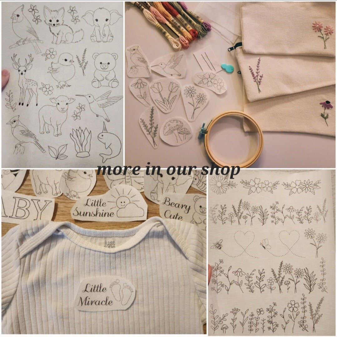 Printable Stick and Stitch Dissolve Custom Hand Embroidery Print and ...