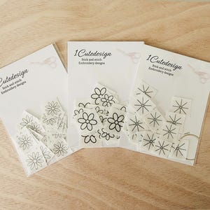 Mini modelli di ricamo a margherita, stencil da attaccare e cucire, stabilizzatore per ricamo Washaway, piccoli modelli di ricamo a margherita da attaccare e cucire