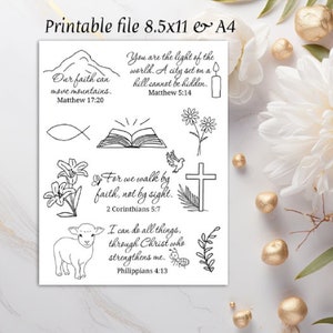 embroidery pdf pattern dissolve pattern hand embroidery print and stitch easy to sew Christian verse embroidery Christian bible clipart