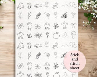 stick and stitch Mini pattern embroidery full sheet pendant necklace pattern transfer paper, Washaway Embroidery Stabilizer dissolve paper