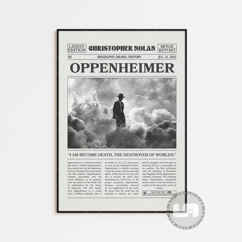 Póster de película personalizado, póster de película de periódico retro