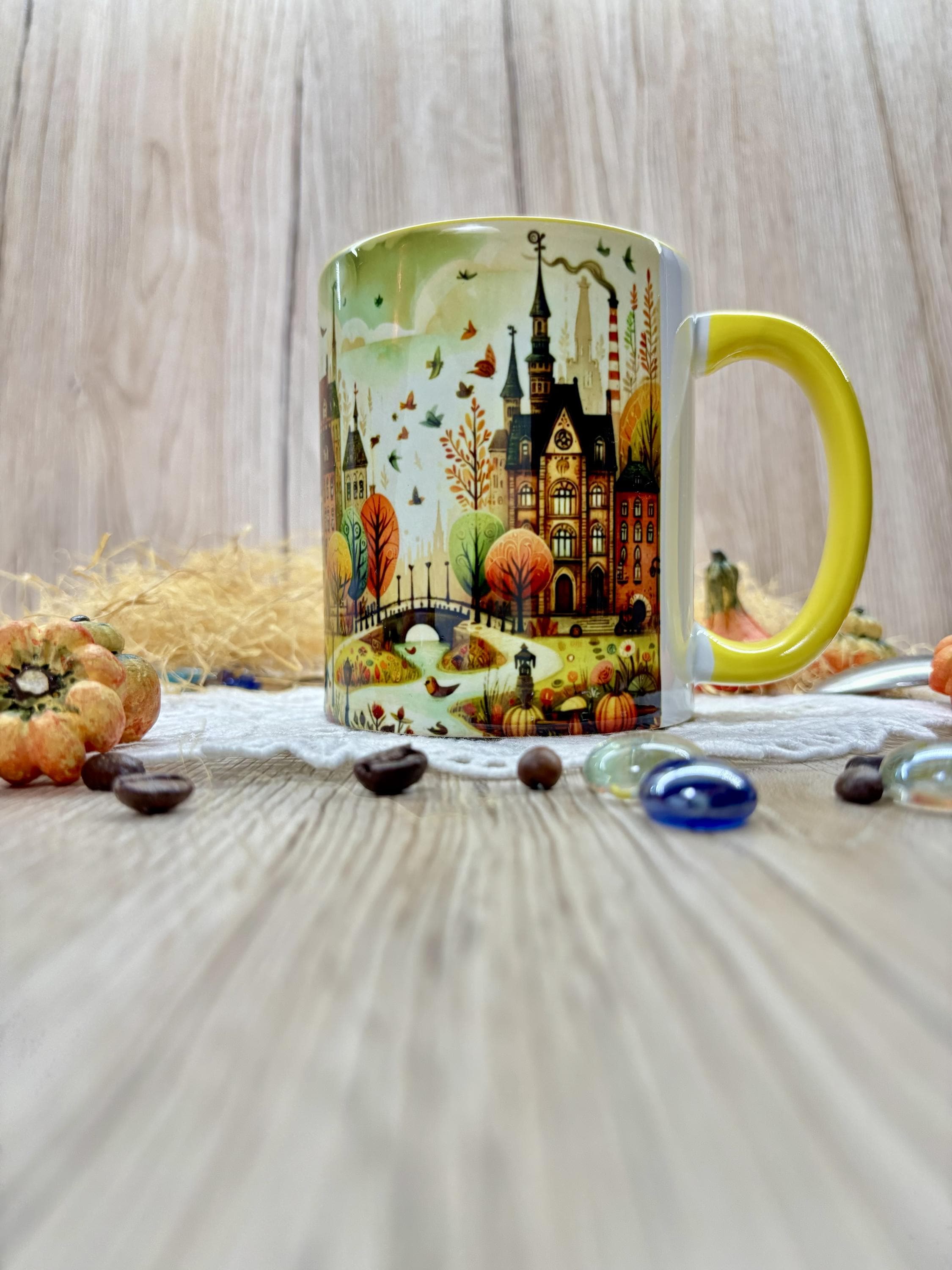 Bunter kaffeebecher
