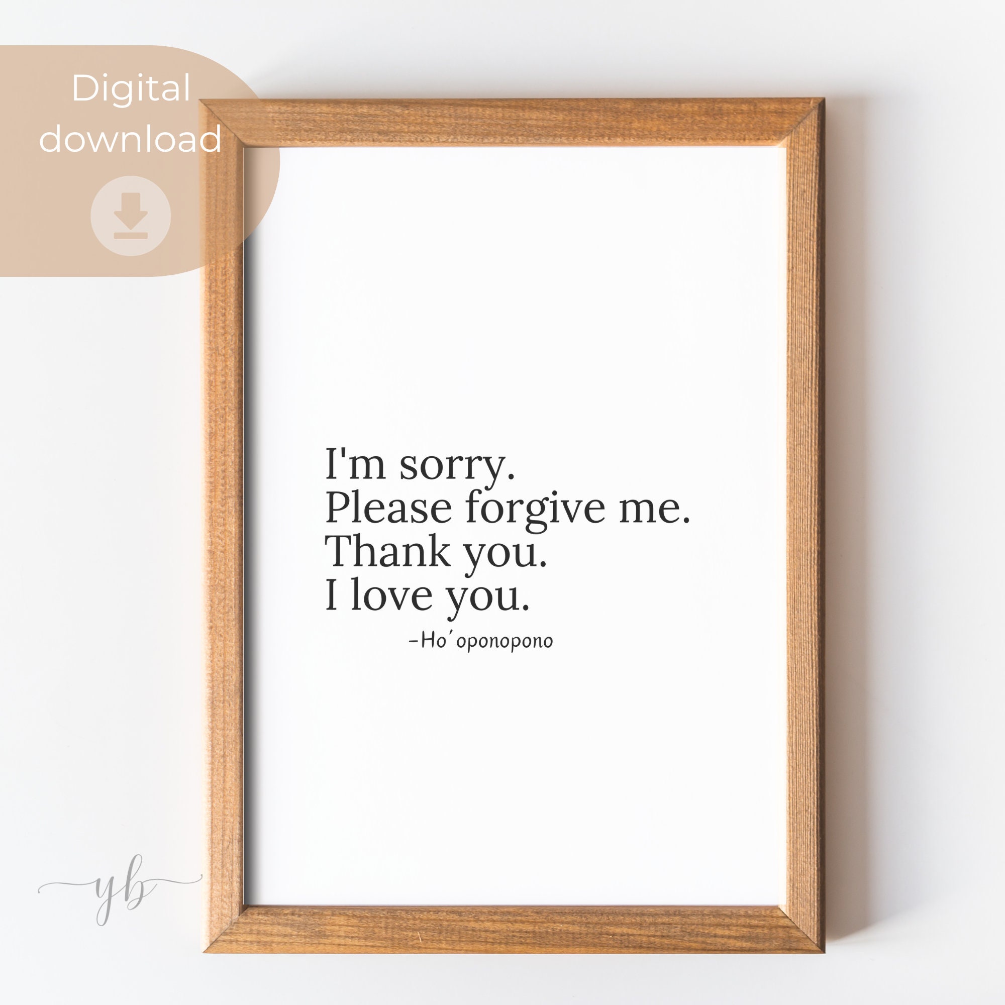 Ho'oponopono | Powerful phrases | Minimalist | Phrases | Be grateful | Forgiveness| Black and white| Ho'oponopono printable art | Home decor