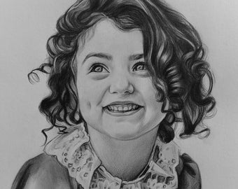 Retrato a lápiz de grafito dibujado a mano a partir de una foto: Regalo artístico personalizado para mamá, papá, niños y otros.