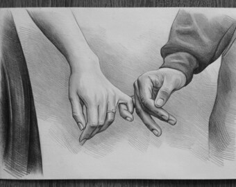 Pencil drawing from photo, Hand drawn pet portrait, Custom engagement portrait