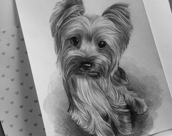 Custom Pet Portrait: Hand-Drawn Pencil Art, Pet Memorial Gift