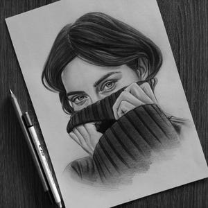 Graphite pencil portrait, Drawing portrait from photo, Custom hand drawn portrait, Unique  gift idea for mom, dad, children and other