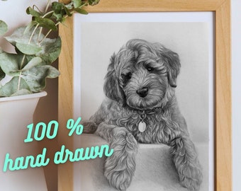 Custom Pet Portrait: Hand-Drawn Pencil Art from Photo