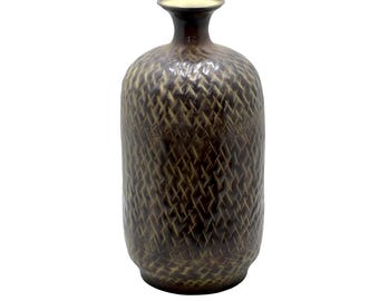Handmade Etched Metal Vase, Rustic Home Decor (8x8x15.5 Inch)