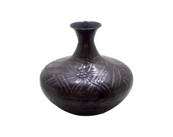 Handmade Bronze Hammered Metal Vase – Rustic Boho Home Decor