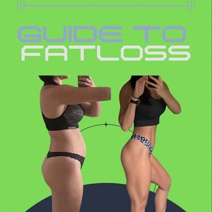 Könnte beinhalten: Vorher-Nachher-Fotos einer Person, die ihre Gewichtsabnahme zeigt. Die Person trägt schwarze Unterwäsche und einen schwarzen Sport-BH. Der Text "GUIDE TO FAT LOSS" befindet sich oben im Bild. Der Text "DENNI ATHENA PERSONAL TRAINER" befindet sich unten im Bild.
