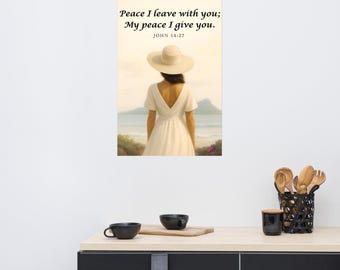 Bible Verse Wall Decor Inspired by Hawaii's Beauty - John 14:27