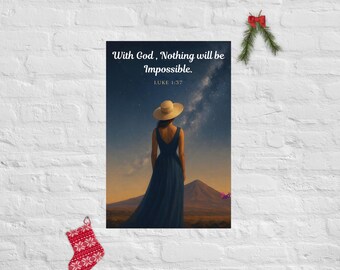 Bible Verse Wall Decor Inspired by Hawaii's Beauty - Luke 1:37