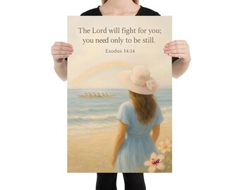 Bible Verse Wall Decor Inspired by Hawaii's Beauty - Exodus 14:14