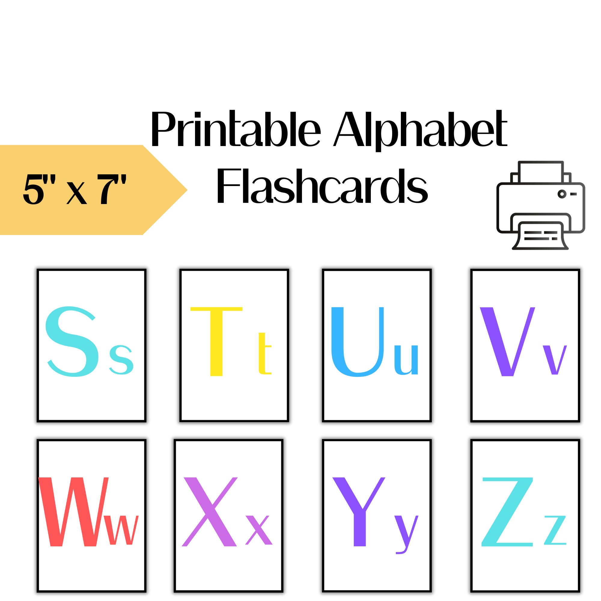 Printable Alphabet Flashcards for Toddlers, Flashcards for Kids