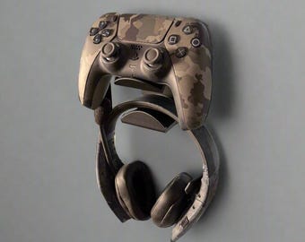3D Printed Wall Mount Controller and Headset Holder - Universal Gaming Accessory