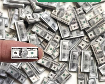 1:12 Dollhouse Miniature Money – 100 Bills | Dollhouse Mini Money | 1/12 Scale Craft Supplies for Miniatures & Dioramas