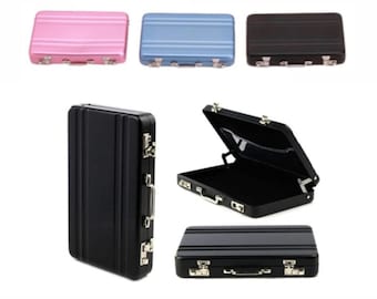 Realistic Dollhouse Craft Supplies | 1/6 Scale Dollhouse Metal Miniature Briefcase | Real Mini Suitcase  Miniatures Scale Scenery Mini Money