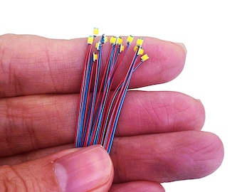 10pcs 0402 smd Wired Micro Led SMD Light | Yellow Blue Red Green | Micro Wired Train Railway Pre-soldered Miniature Scale Model Scenes Light