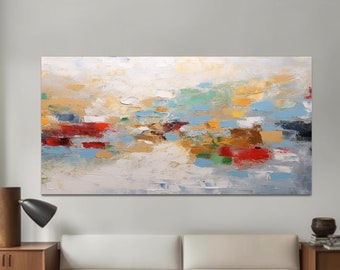 Modern original abstract hand painted oil painting white oil painting bedroom living room decor office corridor wall art decor home gift