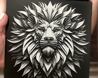 Lion Wall Art (3D Textured)