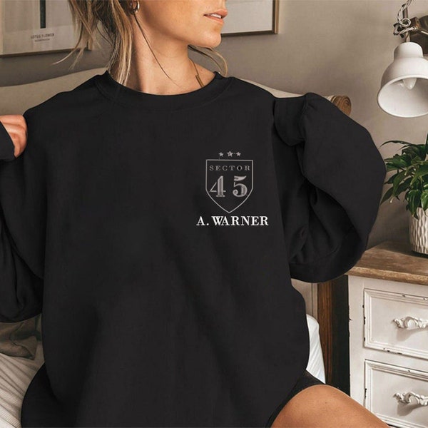 Shatter Me besticktes Sweatshirt; Aaron Warner Shatter Me 45 Sector CCR Uniform besticktes Sweatshirt; BookTok Merch, Bookish Merch