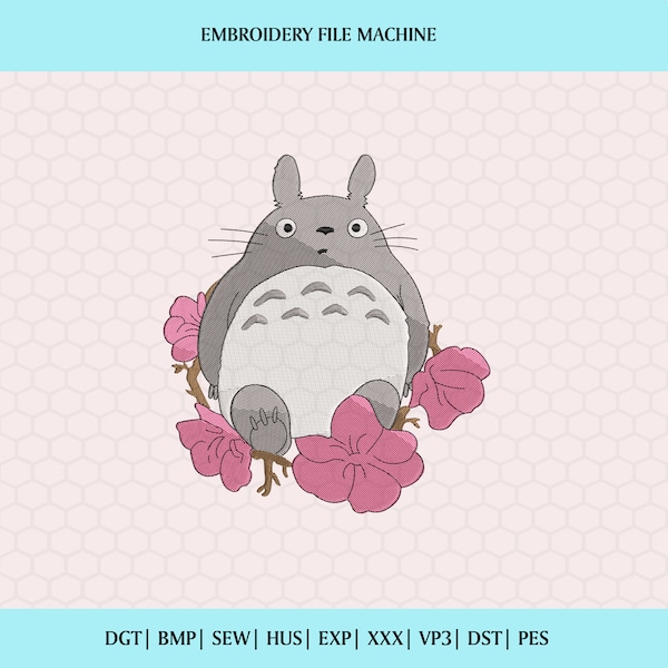 totoro embroidery design ;embroidery machine studio ghibli ;  My neighbor Totoro