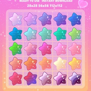 Magical Shiny Star Emote Pack (Set of 43) - Twitch Discord Youtube Emote & Badges - Streaming P2U
