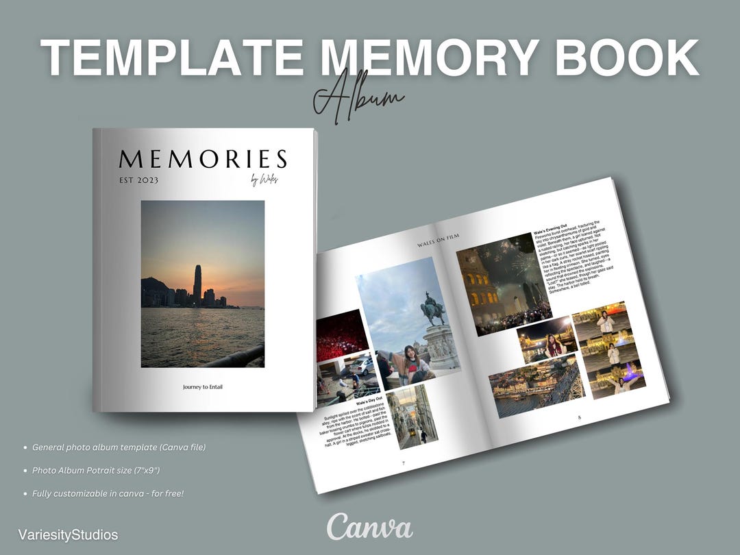 Memory Book Fully Customizable Template on Canva – Instant Digital ...