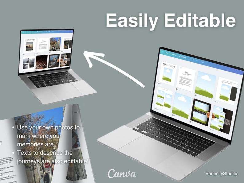Modèle de livre de souvenirs entièrement personnalisable sur Canva – Téléchargement numérique instantané image 4