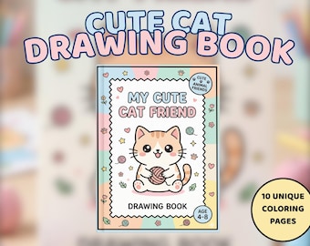 Livre de dessin de chats kawaii pour enfants – Livre d'activités à imprimer (Téléchargement numérique)