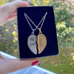 Herz Halsketten-Set, Edelstahl Kette, BFF Kette, Edelstahl Eleganz, Geschenkideen, Valentinstag Geschenk