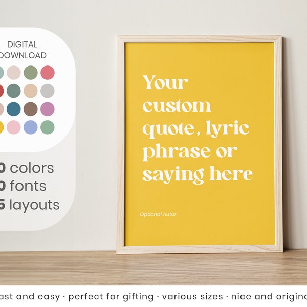 Custom Quote Print Downloadable, Custom Poster Print, Custom Quote Sign, Personalised Quote Print, Custom Print, Printable Wall Art