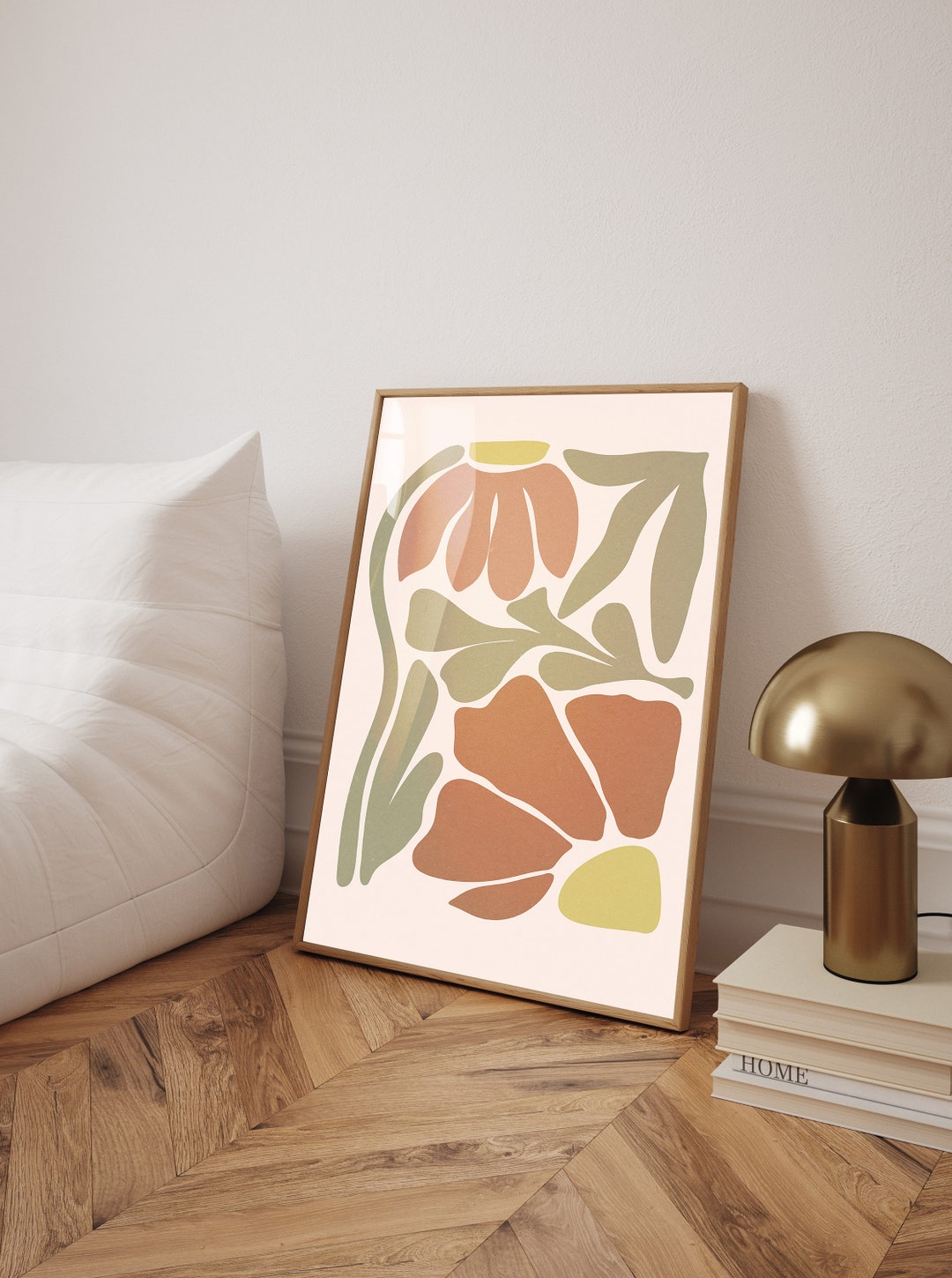 Flower Botanical Colorful Art, Printable Wall Art, Mid Century Modern ...