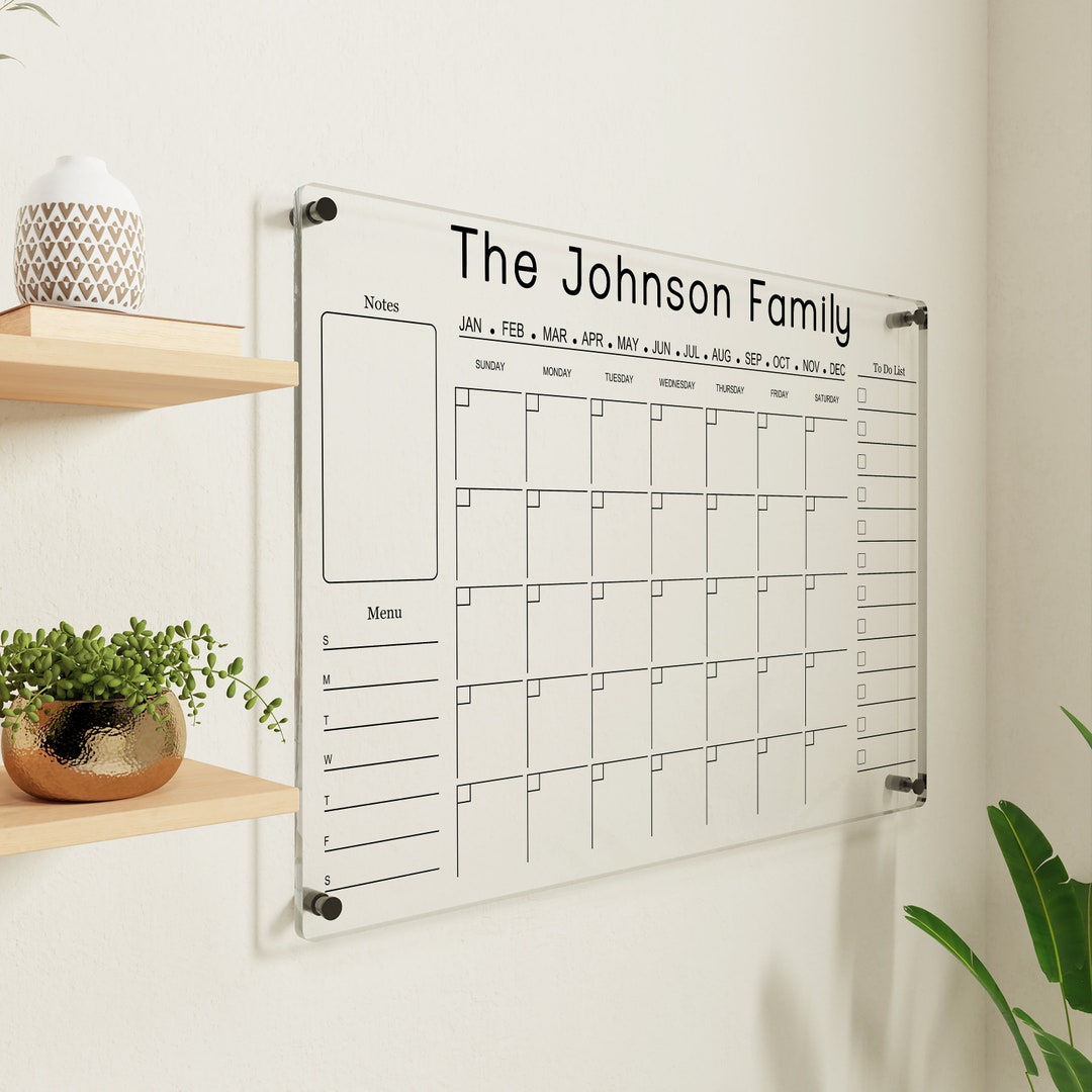 Personalized Family Calendar 2024 Wall Calendar Large Dry Etsy