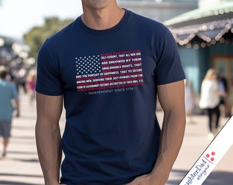 American Flag Shirt: Declaration of Independence USA Patriotic Tee