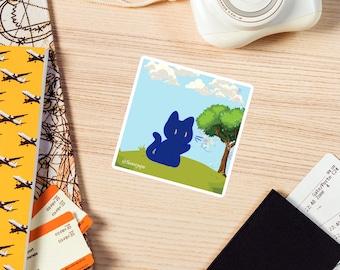 Kawaii Blue Cat Magnet – Cartoon Art Decoration