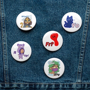 Sauzy Reaction Pins – Fun Conversation Starter Button Set