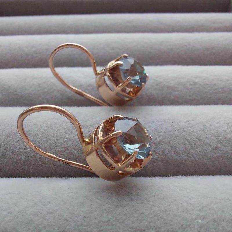 Alexandria Gold Statement Earrings in Gray Dichroic Glass main image 0