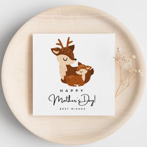 Tarjeta del Día de la Madre, Tarjeta imprimible, Descarga instantánea, Tarjeta especial de la madre, Mejor mamá de todos los tiempos, Tarjeta para mamá, Día de la mamá, Feliz Día de la Madre, Mamá ciervo