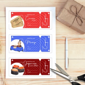 Set de 6 Cupones de Amor, Regalo Romántico, Regalo de Aniversario, Cupón Parejas Digital, Regalo de Cumpleaños, Vale Imprimible, regalo para él/ella, amor