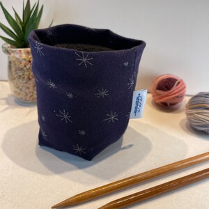 Yarn cosy Yarn sock Yarn hugger donkerblauw sterren