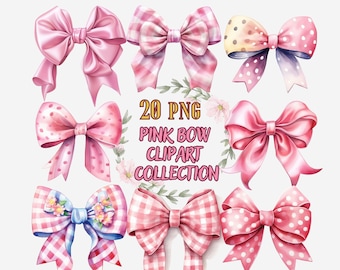 Watercolor Pink Bows clipart,bow clipart,bows clipart pink,pink bow clipart,Candy Pink Satin Bow PNG,pink baby shower,watercolor bow png