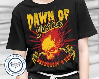 Dawn of Justice | Dnd Dice | D20 Dice | DnD TShirt | Dimension 20 | Bad Kids | Dungeons & Dragons | TTRPG | Dimension 20 | Fantasy High