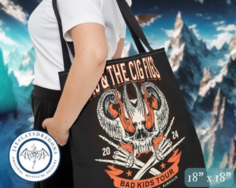 Fig and the Cig Figs Tote Bag | Dnd Present | Gift for DM | Dimension 20 | D20 Dice | Funny Dnd | Dice Bag | Fantasy High Junior Year