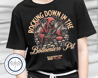 Rocking Down in the Bottomless Pit | D20 Dice | DnD TShirt | Dimension 20 | Bad Kids | Dungeons & Dragons | Dimension 20 | Fantasy High