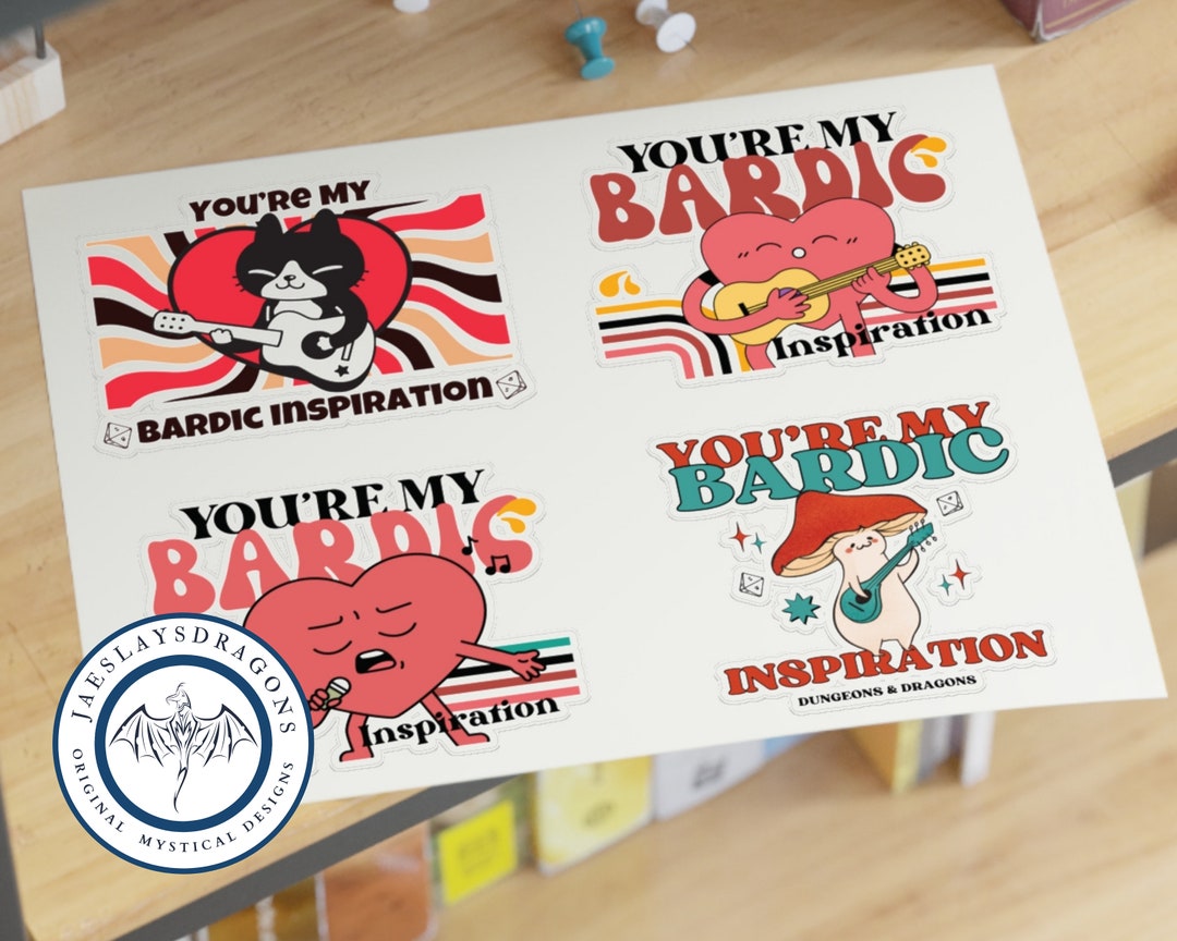 Bardic Inspiration Sticker Sheets Dnd Stickers Dnd Bard Dungeons and ...