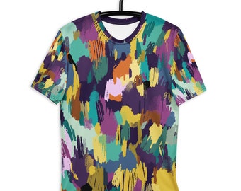 Camiseta con estampado abstracto integral - Camiseta con gráfico artístico